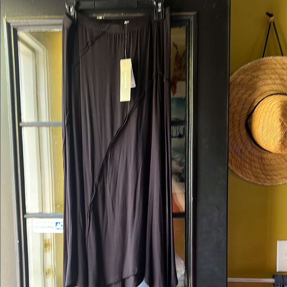 Joan Vass Black Maxi Wrap Skirt for Work
